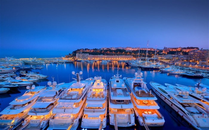 yachts de nuit-Wallpaper photographie de paysage urbain Vues:11281