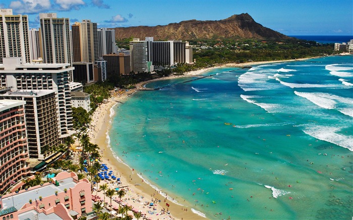 Waikiki Beach-Island fotografía de paisajes de viaje Fondos de Escritorio Vistas:24982