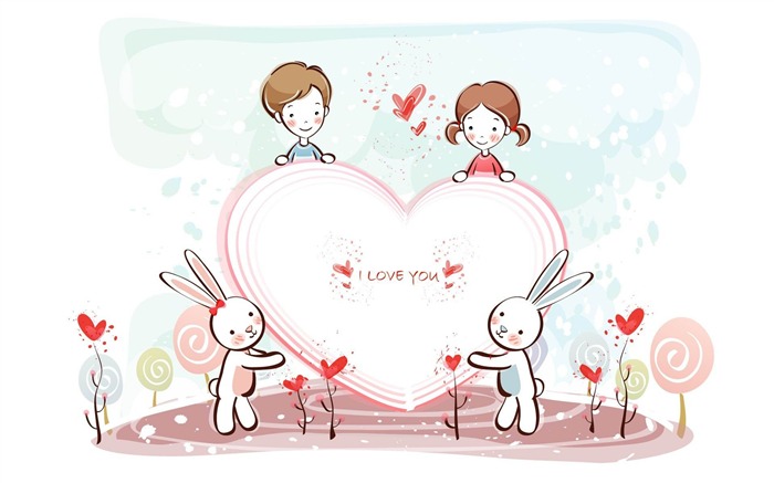 Heart for you-Romantic Valentines Day Vector fondo de pantalla album Vistas:13010