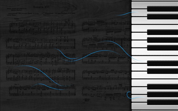 鋼琴鍵盤 - 音樂主題桌面壁紙 查看次數:20555