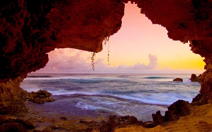 cueva secreta kauai hawaii-Island fotografía de paisajes de viaje Fondos de Escritorio Vistas:16867