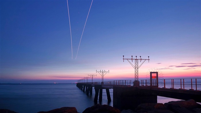 ponte do nascer do sol - o papel de parede da fotografia da paisagem da cidade Visualizações:8671