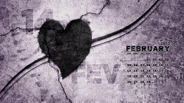 Black Heart-February 2012 calendar desktop themes wallpaper Views:10026 Date:2012/2/2 22:51:07