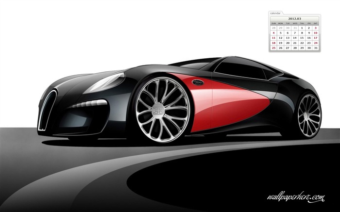 Bugatti-March 2012 calendar desktop themes wallpaper Views:10122 Date:2012/2/28 22:37:01