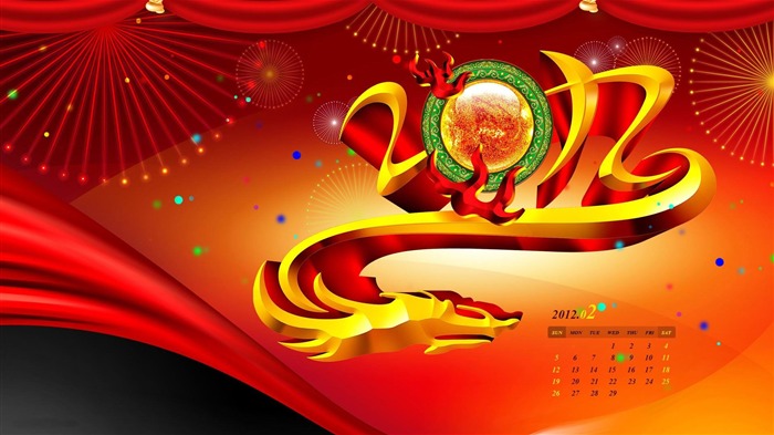 New Year-February 2012 calendar desktop themes wallpaper Views:7401 Date:2012/2/2 23:07:21