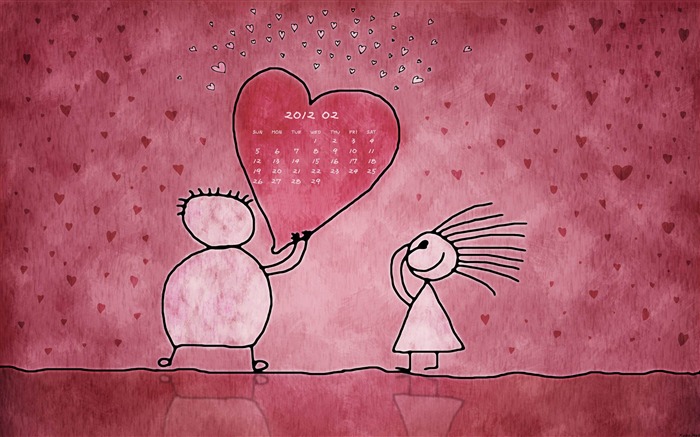 Pink Love-February 2012 calendar desktop themes wallpaper Views:10199 Date:2012/2/2 23:08:39