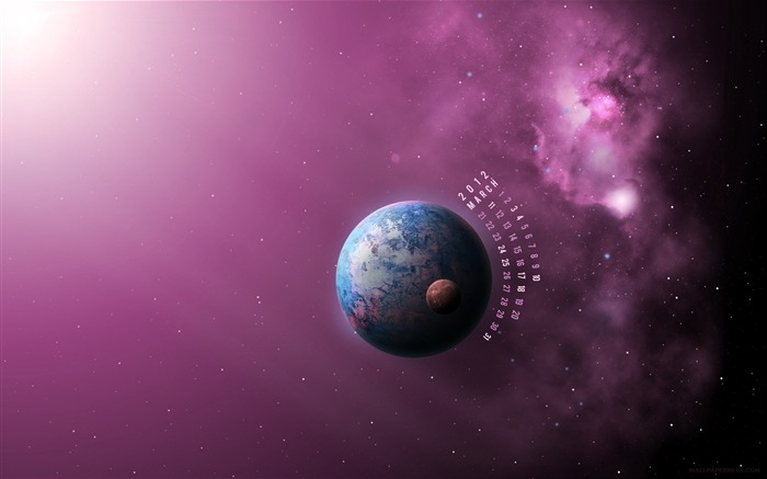 Space-March 2012 calendar desktop themes wallpaper Views:7878 Date:2012/2/28 22:56:53