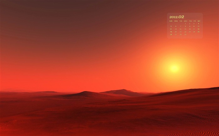 Sunset-February 2012 calendar desktop themes wallpaper Views:7898 Date:2012/2/2 23:16:40