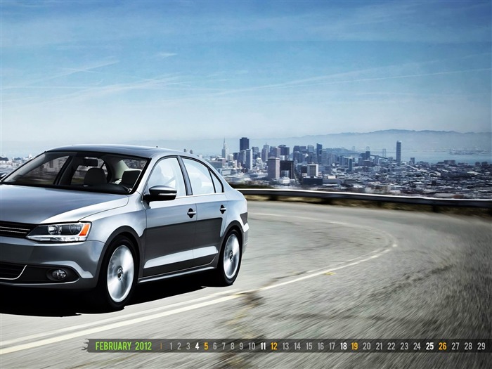 Volkswagen Jetta-February 2012 calendar desktop themes wallpaper Views:9654 Date:2012/2/2 23:21:36