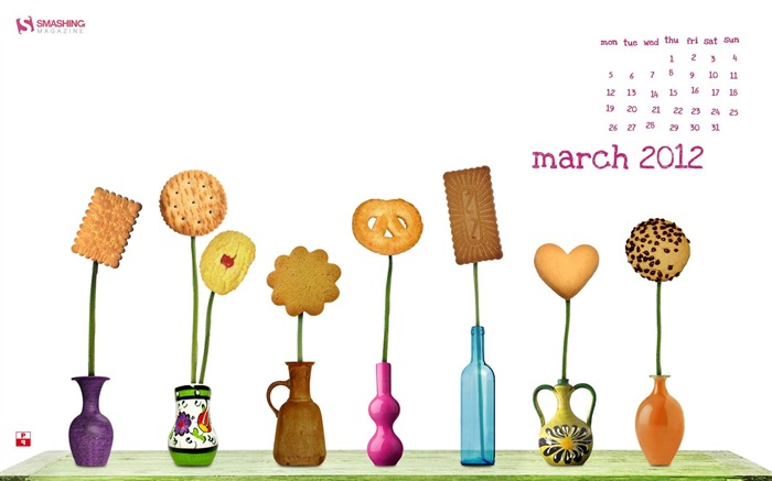 cookie fun-March 2012 calendar desktop themes wallpaper Views:8839 Date:2012/2/29 22:37:23