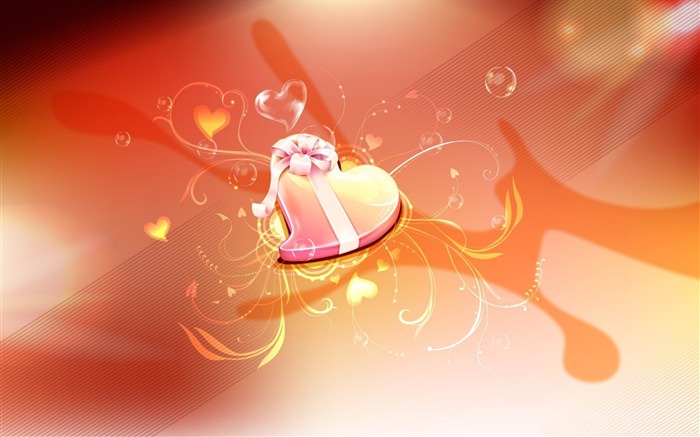 heart gift-Happy Valentines Day theme desktop wallpaper Views:9407 Date:2012/2/8 23:11:06