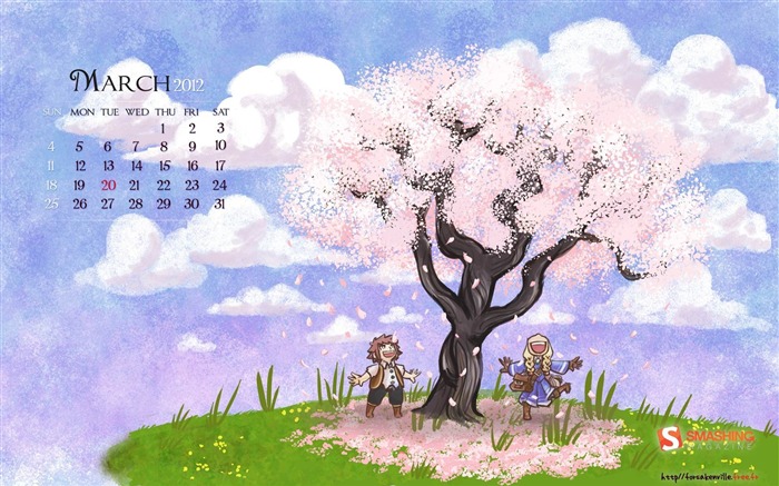 hello spring-March 2012 calendar desktop themes wallpaper Views:10335 Date:2012/2/29 22:40:57