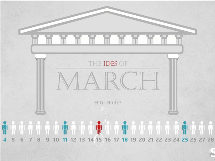 ides-March 2012日曆桌面主題壁紙 查看次數:9588