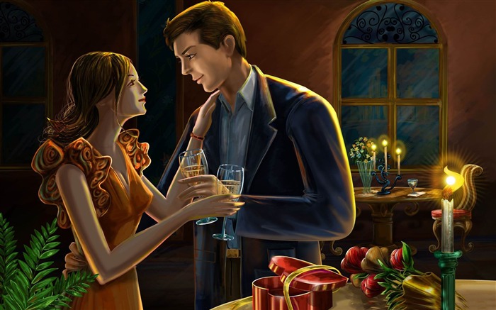 romantic dinner-Happy Valentines Day theme desktop wallpaper Views:9648 Date:2012/2/8 23:57:50