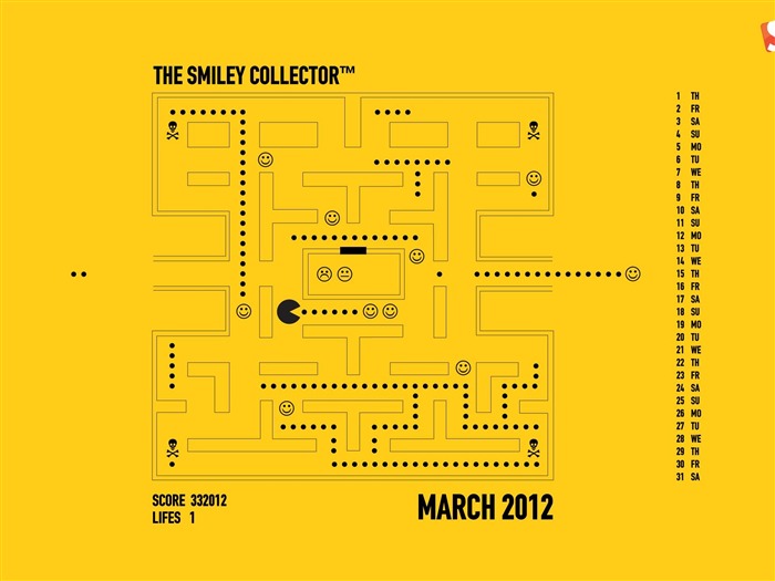 the smiley collector-March 2012 calendar desktop themes wallpaper Views:8606 Date:2012/2/29 22:57:34