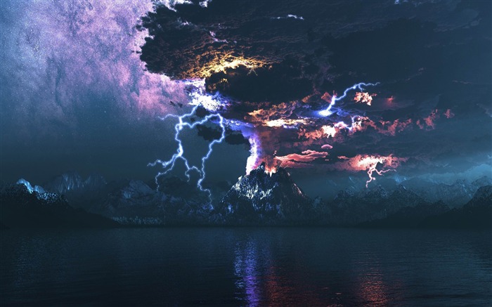 volcano eruption lightning-3D creative design theme desktop picture Views:49967 Date:2012/2/13 0:01:25