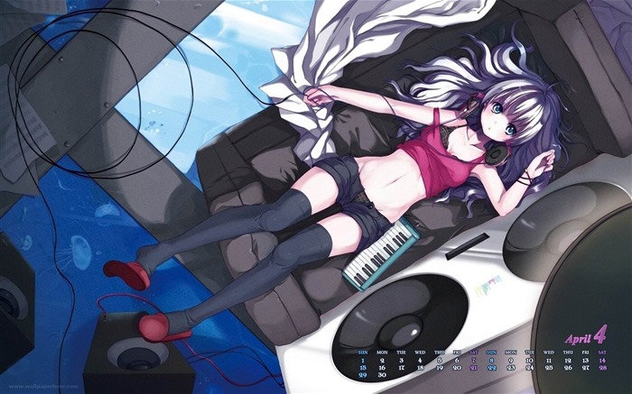 Anime Beauty-April 2012 calendar themes wallpaper Views:11615 Date:2012/3/29 1:25:45