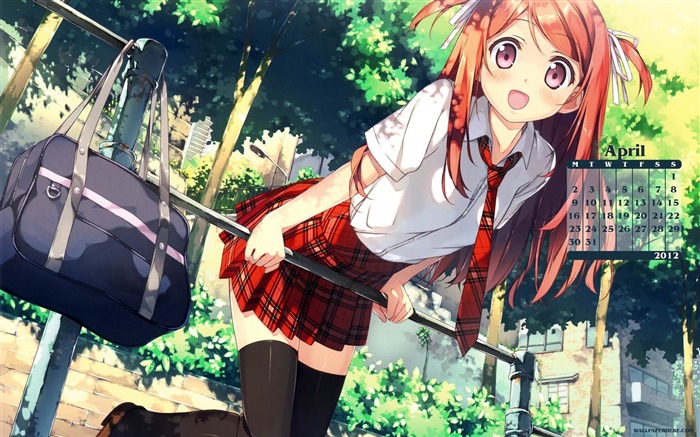 Anime Girl Cute-April 2012 calendar themes wallpaper Views:32346 Date:2012/3/29 1:27:36