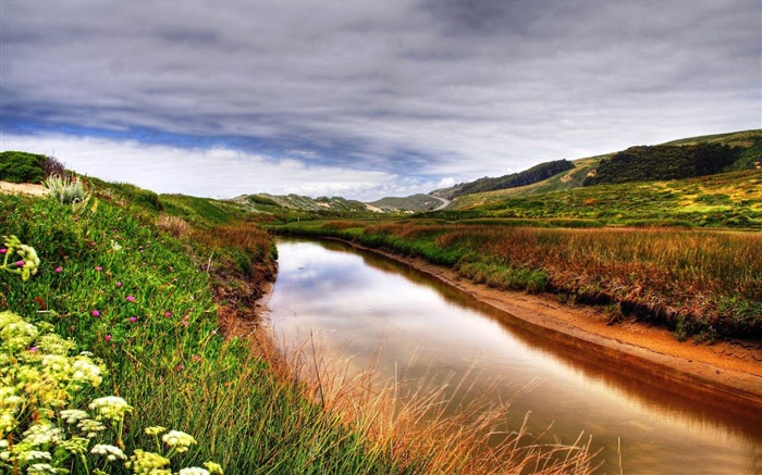 río naturaleza-río banco paisaje fotografía papel pintado Vistas:8973