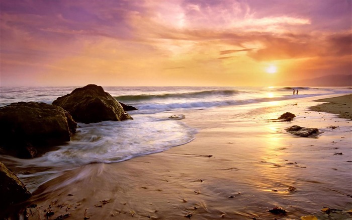 Zuma Beach-American beach scenery fondo de pantalla Vistas:14129