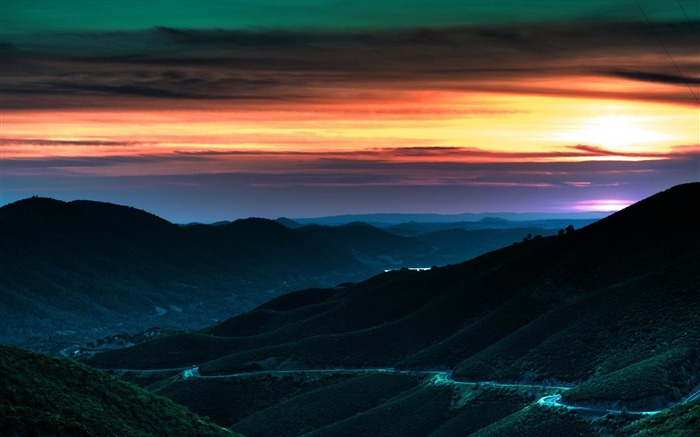 étonnant coucher du soleil-beaux fonds d'écran nature paysage Vues:10015