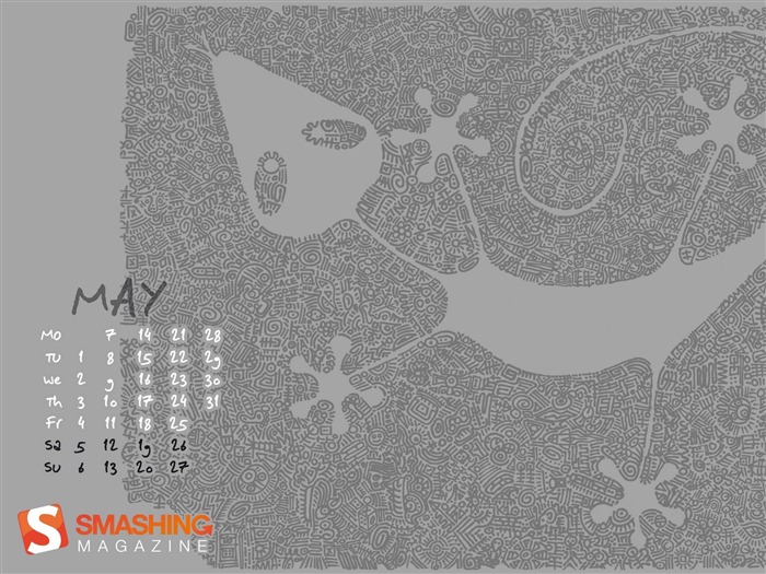 doodle lagarto-mayo 2012 calendario fondo de pantalla Vistas:10959