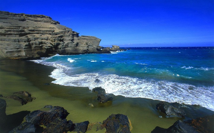 夏威夷美國海灘風景牆紙的海島 查看次數:16359