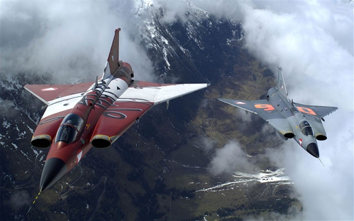 Saab 35 draken-Military aircraft HD wallpaper Visualizações:21812