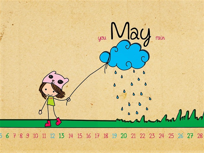 vous pouvez la pluie-Mai 2012 Calendrier fond d'écran Vues:9303