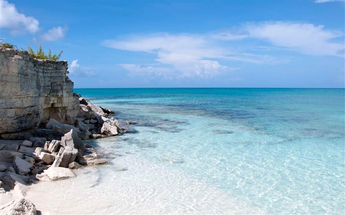 La moitié des Turcs et Caicos Moon Bay-Photographie paysage fond d'écran Vues:13309