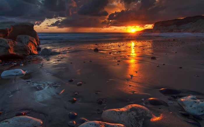 belle plage Kourion à Chypre-Photographie paysage fond d'écran Vues:28222