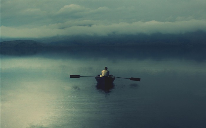 Lake Boating quiet - papel de parede de alta qualidade Visualizações:18856