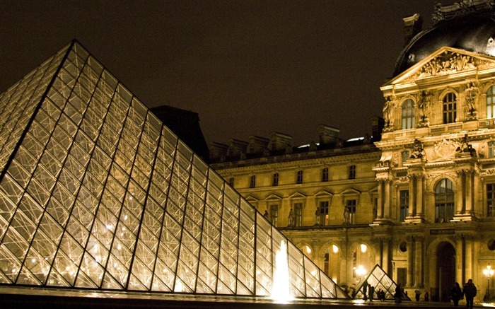 louvre france-city architecture fondo de pantalla Vistas:15373