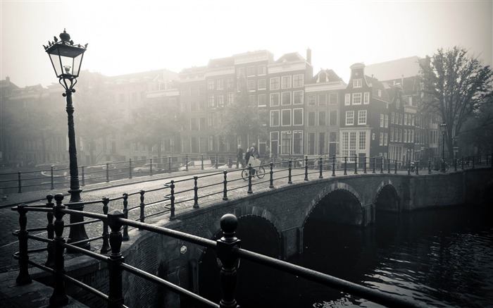 brumeuse amsterdam-fond d'écran paysage Néerlandais Vues:15571