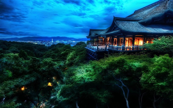 pendant la nuit-fond d'écran paysage Japon Vues:91006