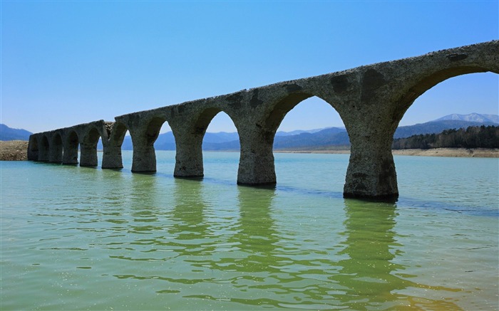 橋の遺跡-河川の風景の壁紙 ブラウズ:11295