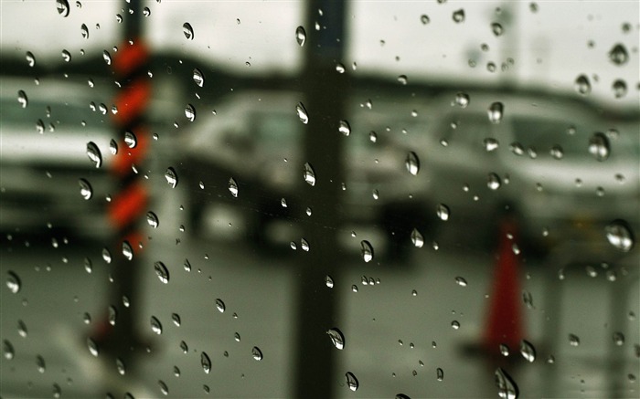 pingos de chuva no papel de parede de vidro e macro Visualizações:11702