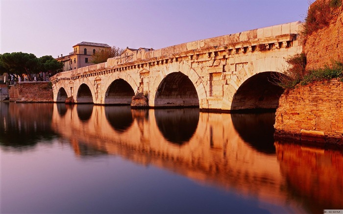 reflection bridge-rivers Landscape Wallpaper Views:9206 Date:2012/6/20 22:01:24