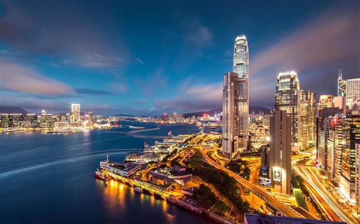 victoria harbour night hong kong-city photography wallpaper Views:27081 Date:2012/6/17 14:33:36