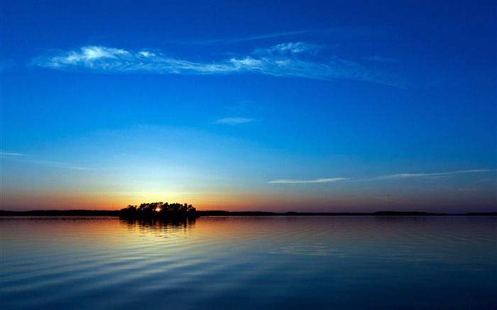 coucher de soleil bleu-Nature Paysage Fond d'écran Vues:17203