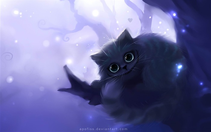 cheshire cat smile-Fantasy painting wallpaper Views:121321 Date:2012/7/4 19:21:13