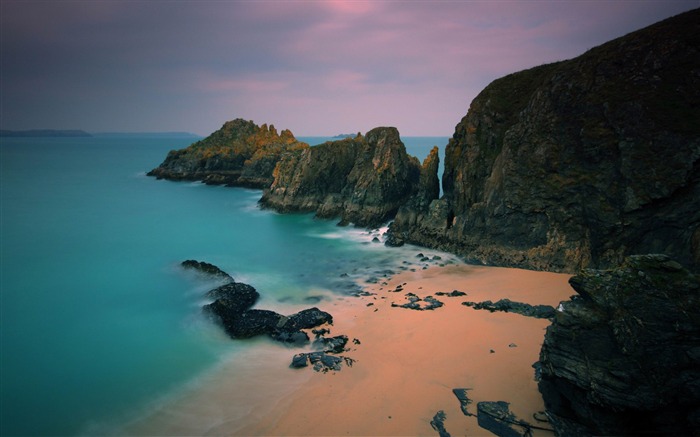 Exposição longa da praia - Paisagem da praia Wallpaper Visualizações:12984