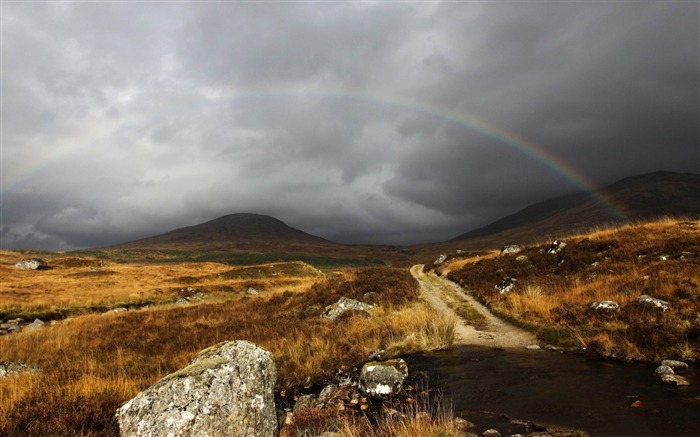 Fondo de pantalla oscuro del arco iris-Paisaje Vistas:12956