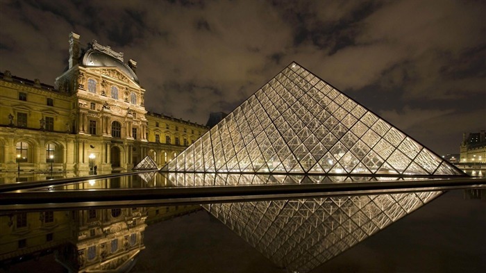 Musée du Louvre à Paris-Paysage France fond d'écran Vues:20170