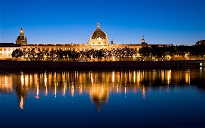 Lyon la nuit-Paysage France fond d'écran Vues:35049