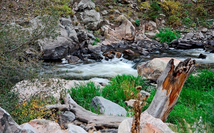 Rio da montanha 01-Nature rivers Landscape Wallpaper Visualizações:8934