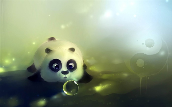 panda loves bubbles-Fantasy painting wallpaper Views:24186 Date:2012/7/4 19:28:34