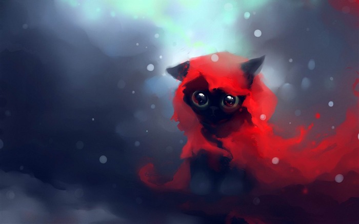 red riding hood cat-Fantasy painting wallpaper Views:38349 Date:2012/7/4 19:31:47