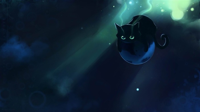 space cat-Fantasy painting wallpaper Views:46186 Date:2012/7/4 19:35:16