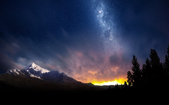 ciel de la nuit suisse-Nature Paysage Fond d'écran Vues:23869